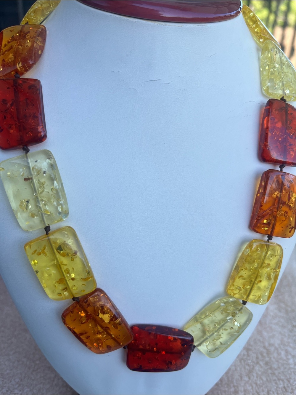 Multicolor Amber Statement Necklace - Yellow, Honey & Cognac new